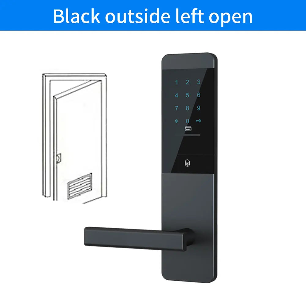 Electronic Keyless Door Lock with App, Code, Card & Mechanical Key Override