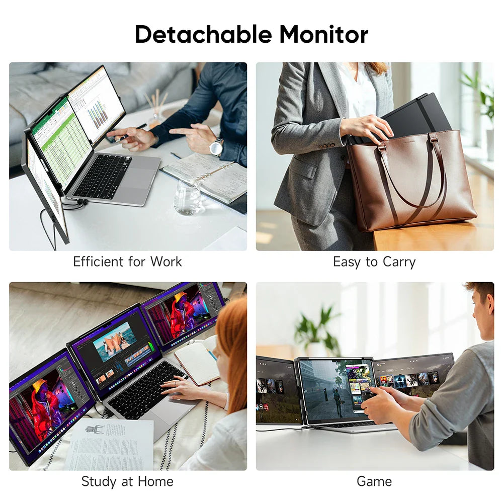 14.1-inch Portable Laptop Screen Extender with Dual FHD