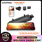 10" 4K Mirror Dash Cam with Rear Camera & GPS