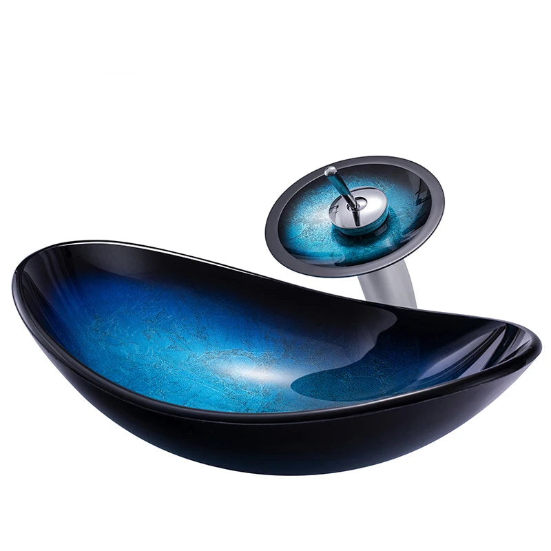 Creative Ingot-Style Glass Washbasin for Modern Bathrooms