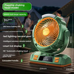 Rechargeable LED Camping Fan with Hook – Portable Tent Fan & Light for Outdoor Use