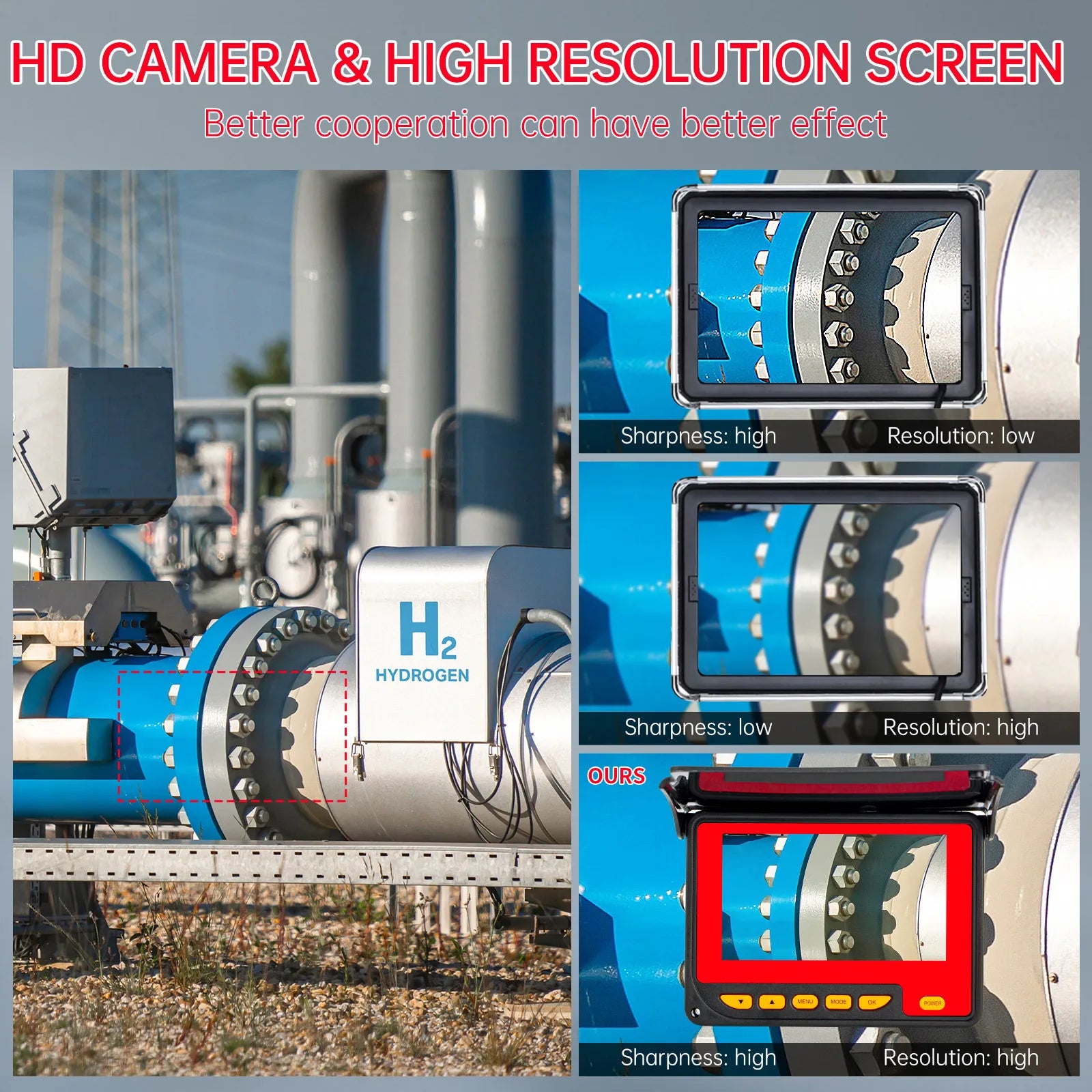 17mm Pipe Inspection Camera with 10m Cable, DVR Recorder & 4.3" Display