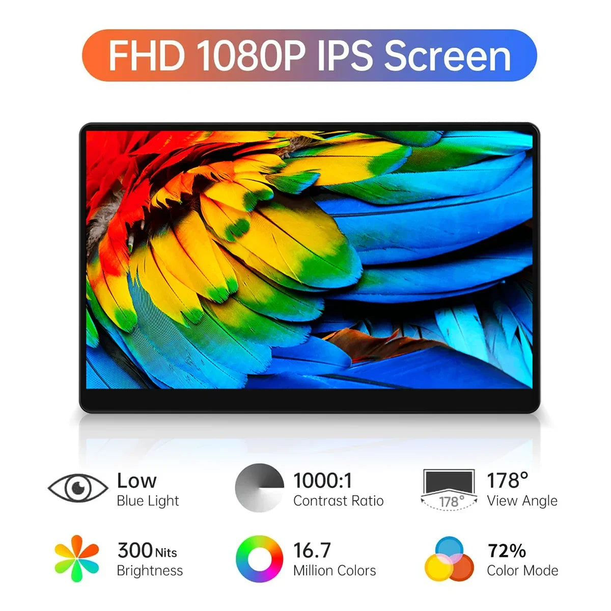 15.6" Portable Touchscreen Monitor with HDMI and USB-C