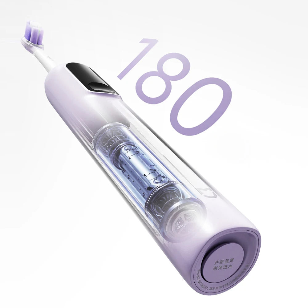 Smart Sonic Toothbrush with Display – 4 Cleaning Modes, 180-Day Battery, Travel Lock, Purple