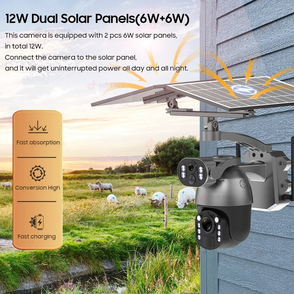 8MP 50x Zoom Solar Wireless Outdoor Security Camera