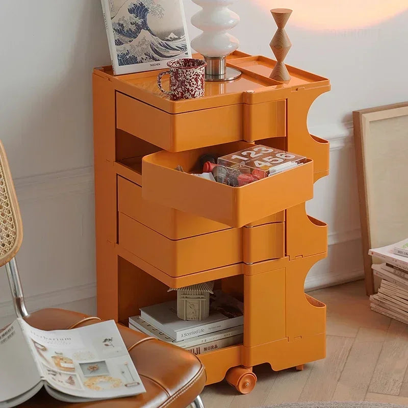 Rotating Storage Trolley with Wheels Multi-Layer Organizer Cabinet for Home & Salon