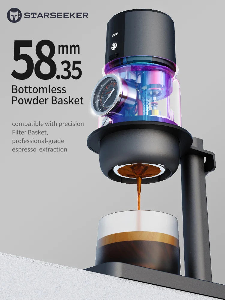 Portable Electric Espresso Maker with USB-C, Travel-Friendly black