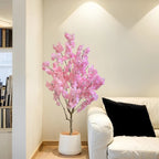 100CM Artificial Pink Cherry Blossom Tree with Realistic Trunk & Silk Blooms – Indoor Décor for Home, Office & Weddings