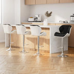 Modern Kitchen Bar Chair with Padded Cushion and 360° Swivel
