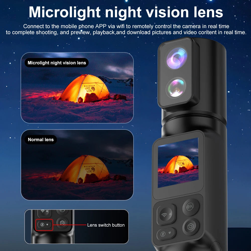Waterproof 6K Sports Camera with Touchscreen, WiFi & Electronic Stabilization