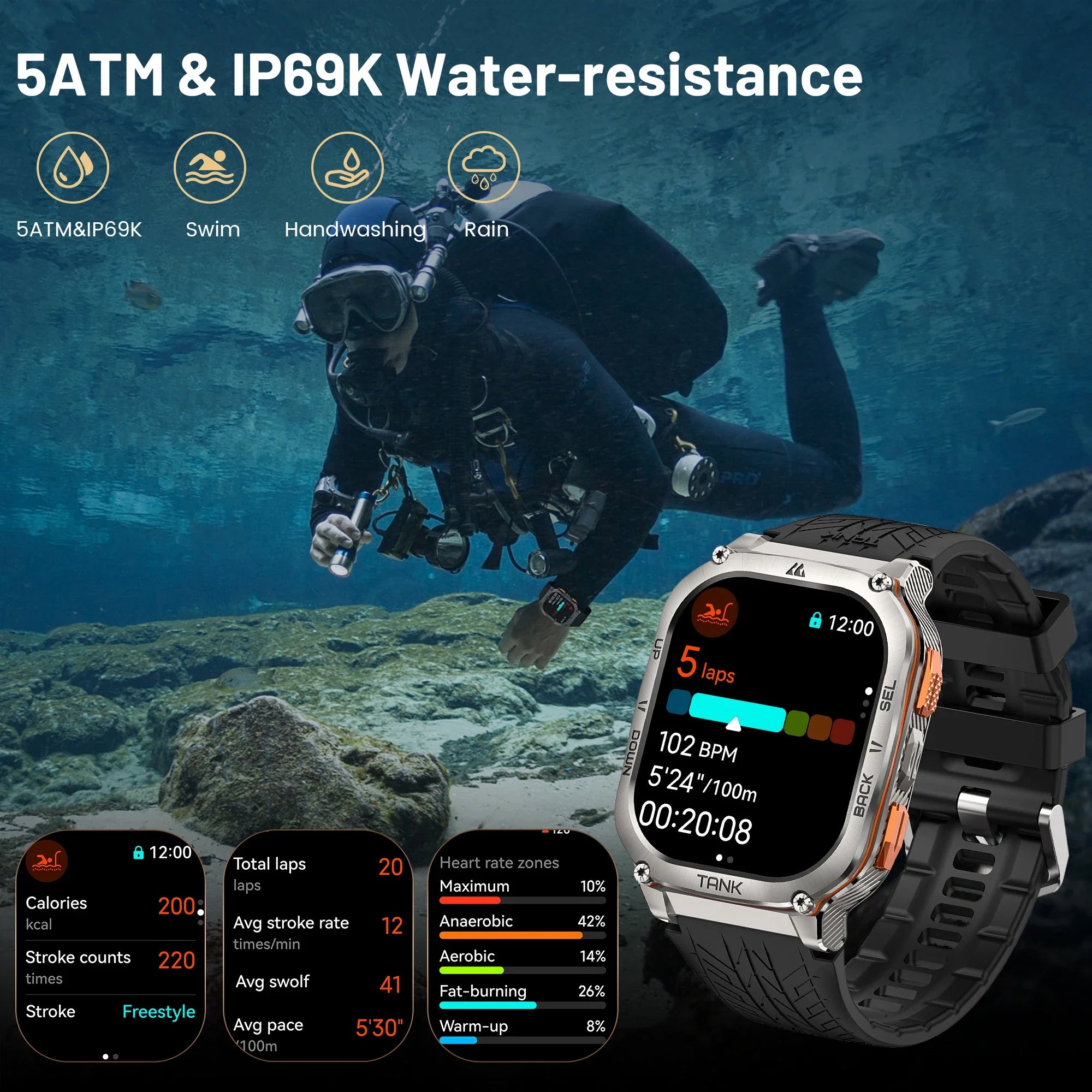 1.43" AMOLED Fitness Smartwatch with Bluetooth Calling
