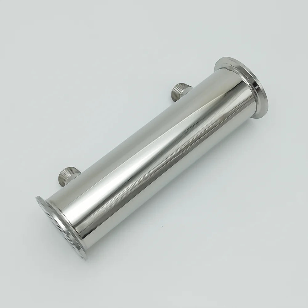 2-Inch Stainless Steel Reflux Condenser 8-Tube Cooling, 200mm, 304 Steel, Tri-Clamp Fitting