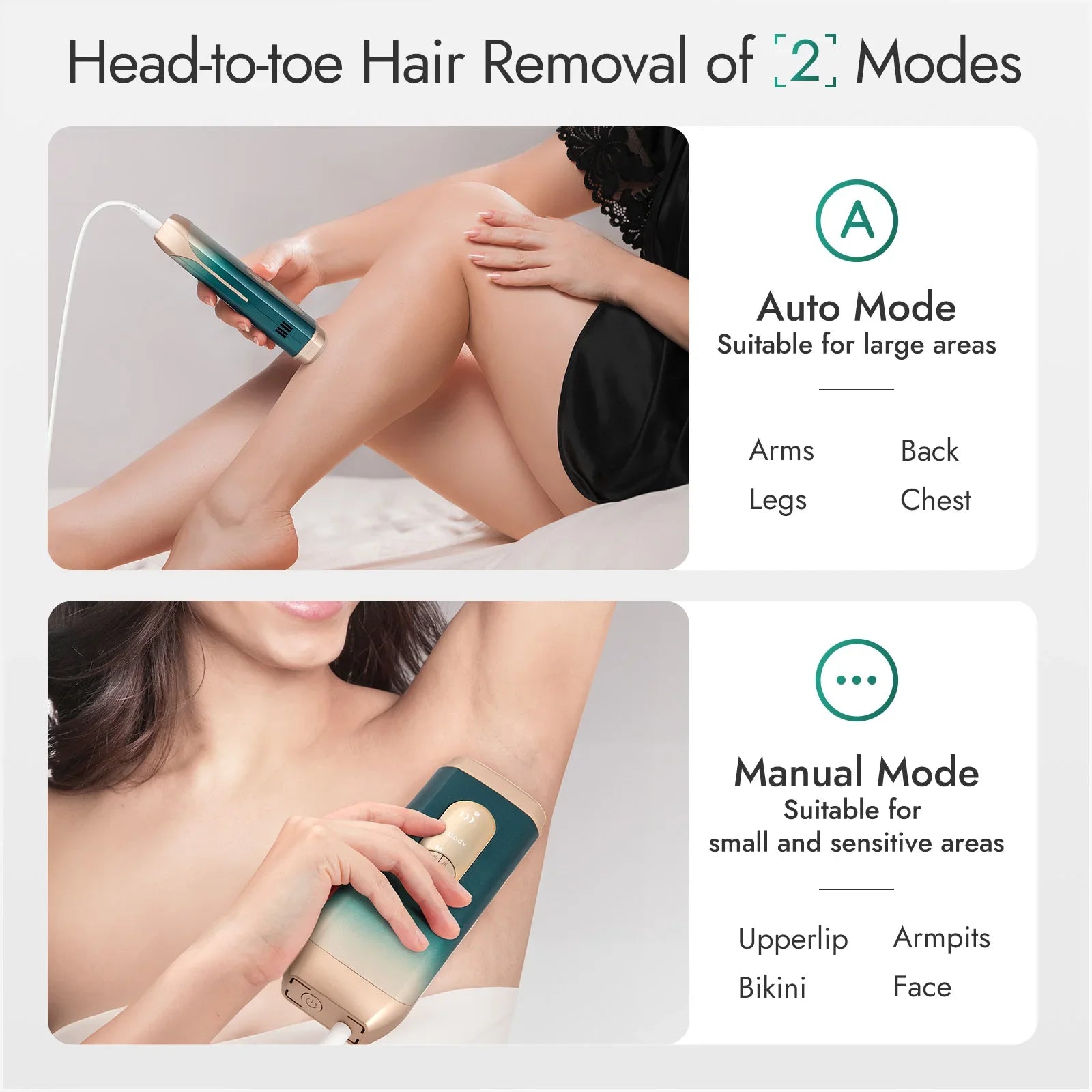 Rechargeable Mini Epilator for Face & Body Hair Removal - HR-515 GN