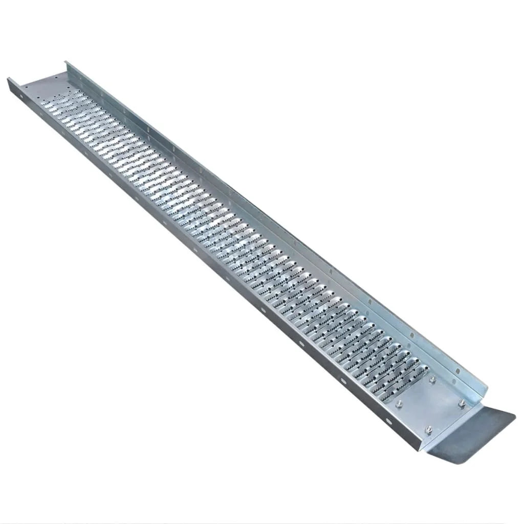 2-in-1 Galvanised Steel Loading Ramps – 450kg Load, Anti-Slip Surface, 170cm Long