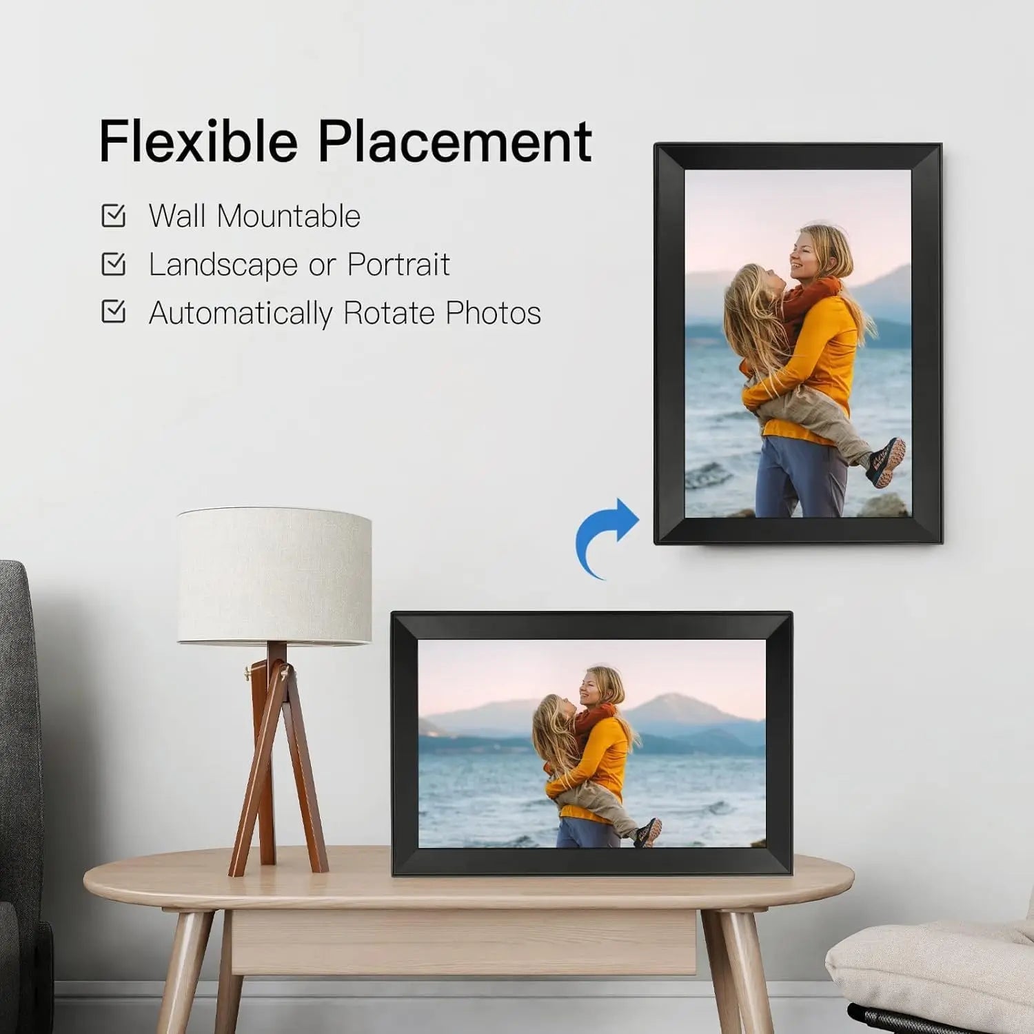 1080p 15.6" WiFi Digital Frame – Touch Display, 32GB, Black-AU Plug