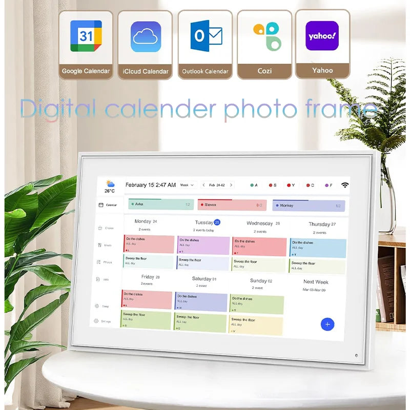 10" Smart Family Calendar & Chore Chart with Touchscreen Display