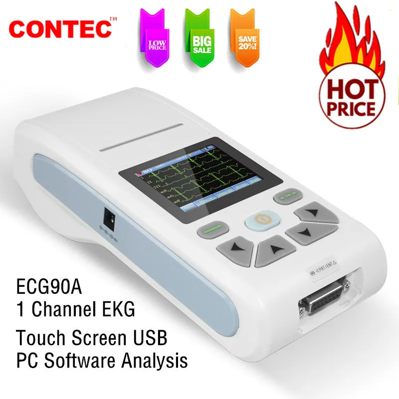 12-Lead ECG Machine with Touchscreen and Auto-Diagnosis