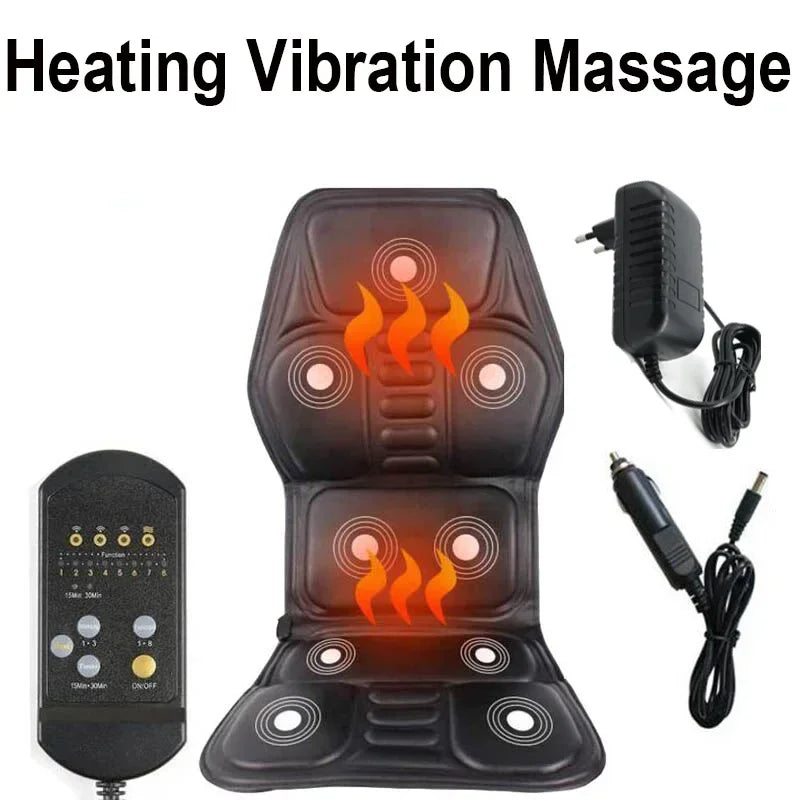 Portable Heated Vibrating Massage Seat Cushion for Car & Home