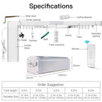 2.16 m Smart WiFi Curtain Track – RF Remote & Touch Motion