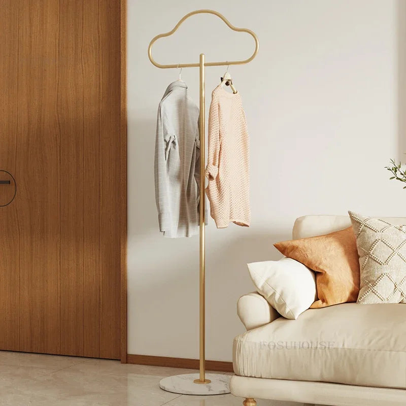 Modern Metal Coat Rack Slim Space-Saving Clothes Stand for Bedroom, Porch, or Apartment