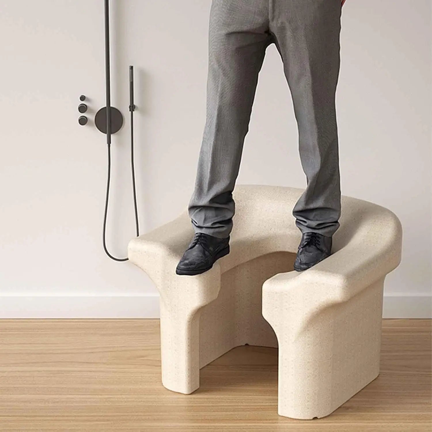 Portable Commode & Shower Chair Lightweight Water-Resistant Bath Stool for Seniors