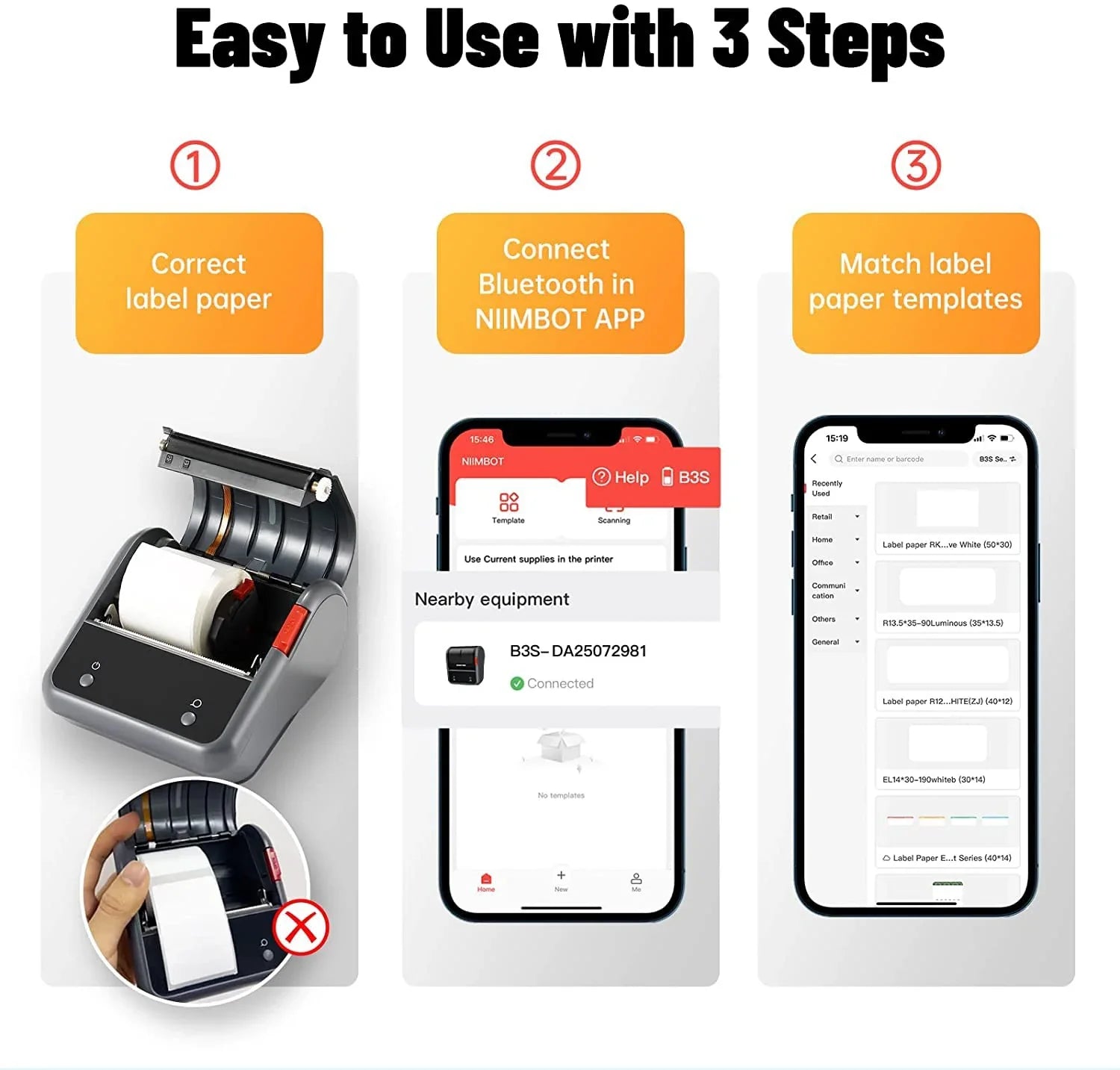 Compact Bluetooth Thermal Sticker Printer for Business