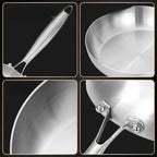 18cm Stainless Steel Frying Pan, Triple-Layer Base