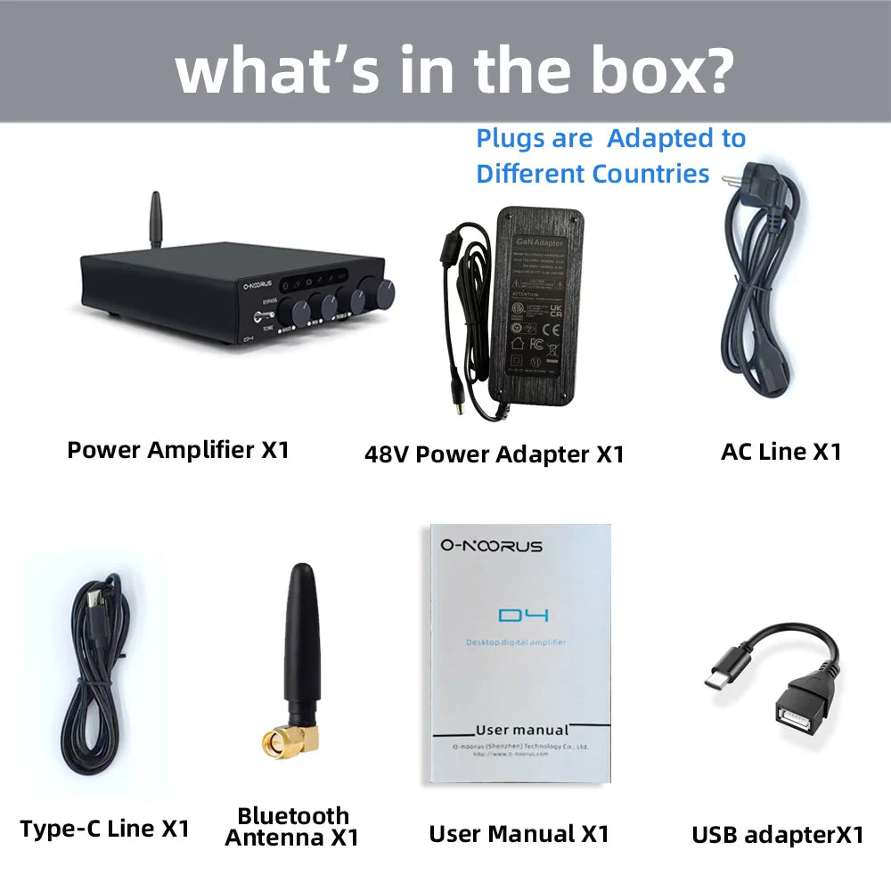 High-Power Home Audio Amplifier with Multi-Input Support