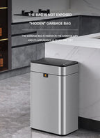 15L Smart White Trash Bin with Automatic Lid