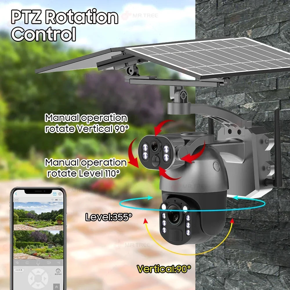 4G Solar Outdoor 8MP Zoom Security Camera