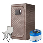 Full Size Steam Sauna Set Coffee Colour with Extra Accessories