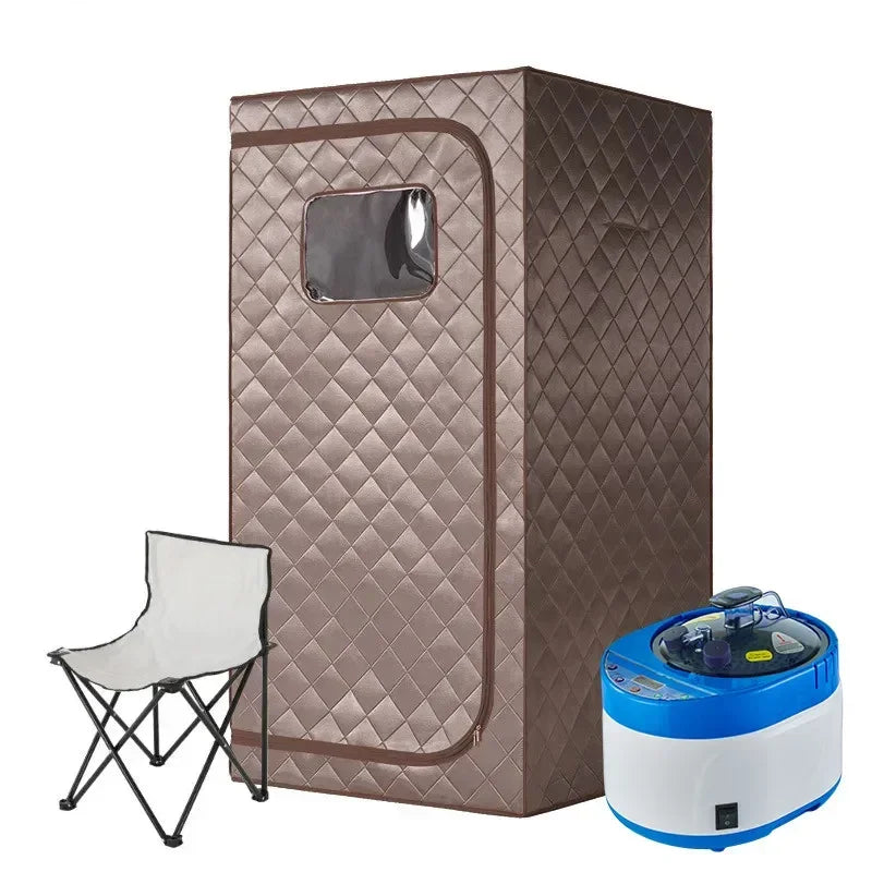 Full Size Steam Sauna Set Coffee Colour with Extra Accessories
