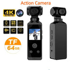 Portable 4K WiFi Action Camera with 270° Rotating Lens & 30M Waterproof Case Helmet, Bike & Travel Video