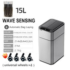 15L Smart Sensor Trash Can with Auto Lid & Bagging
