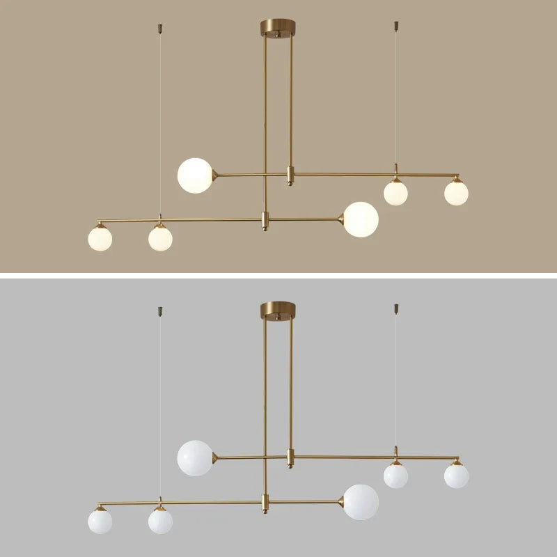 Modern 6-Head Gold LED Chandelier for Dining Room