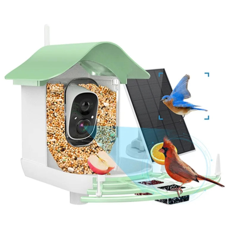 Solar Powered Smart Bird Feeder with HD Camera & Wi-Fi App Connectivity