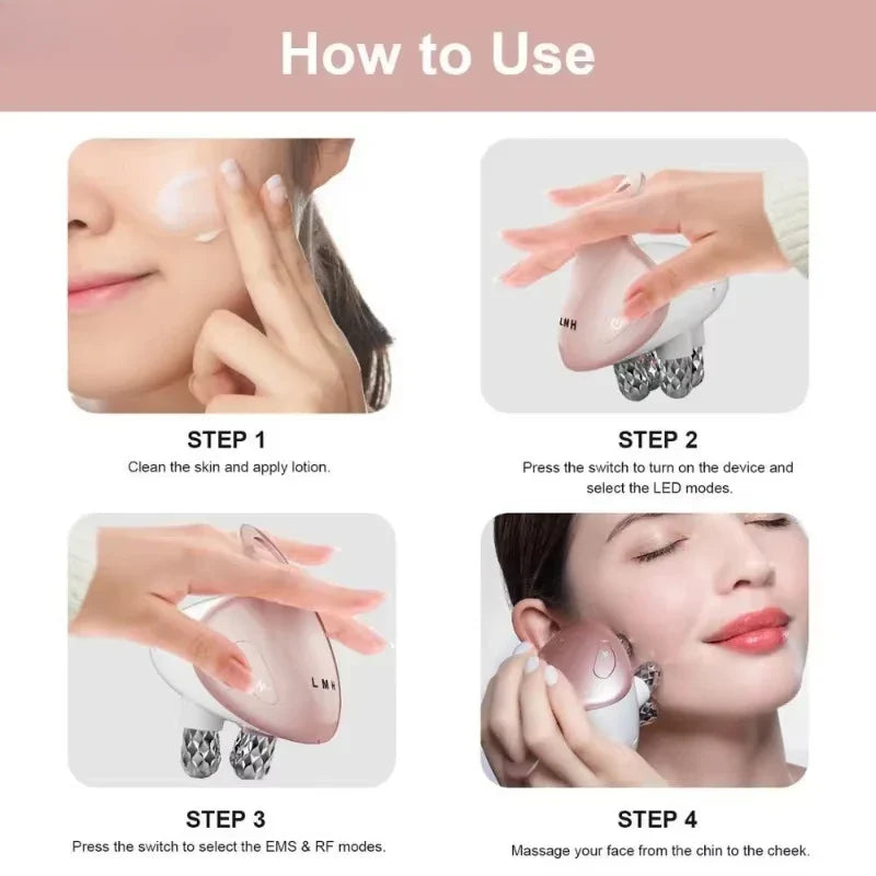 Portable Skin Tightening Device with 5 Light Therapy Modes Pink