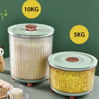 10KG Clear Plastic Food Storage Bin with Lid – White