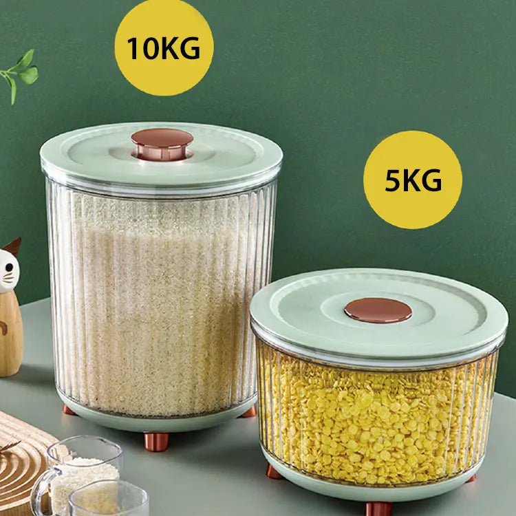 10KG Clear Plastic Food Storage Bin with Lid – White