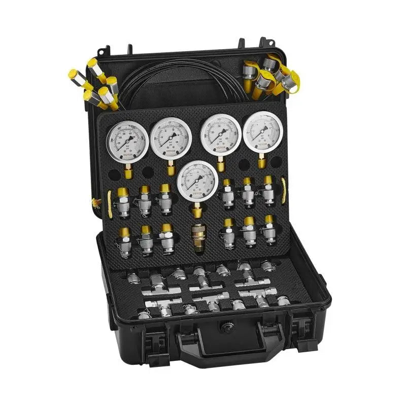 13-Piece Hydraulic Test Gauge Set for Heavy Machinery