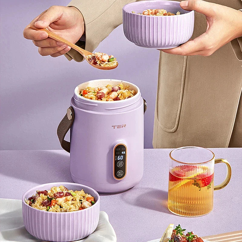 Portable 600ml Electric Stew Pot – Non-Stick Mini Multicooker