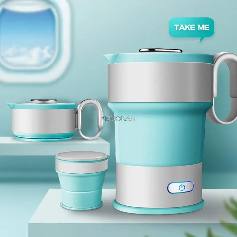 1L Portable Folding Electric Kettle – Travel Silicone Water Boiler with Auto Shut-Off