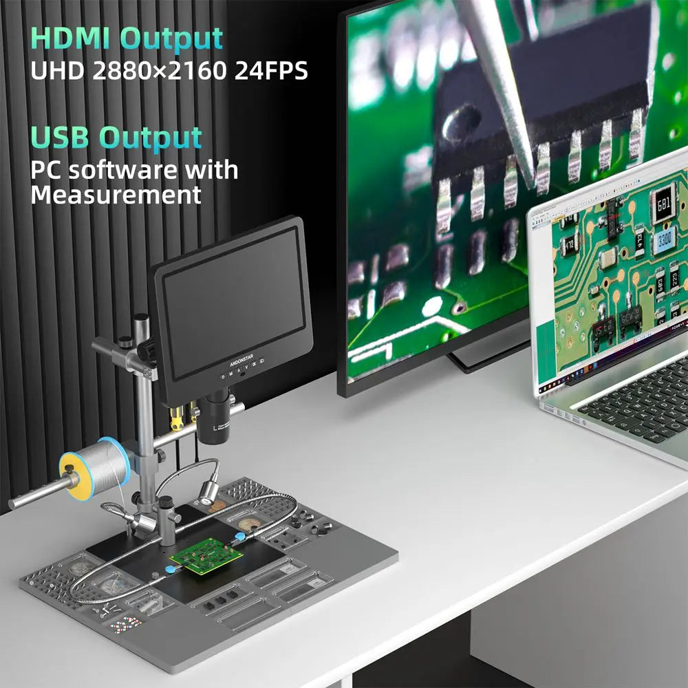 2000X UHD HDMI Digital Trinocular Microscope for Soldering