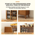 Bamboo Sideboard Cupboard with Clear Acrylic Doors – Bathroom, Kitchen or Vanity Use