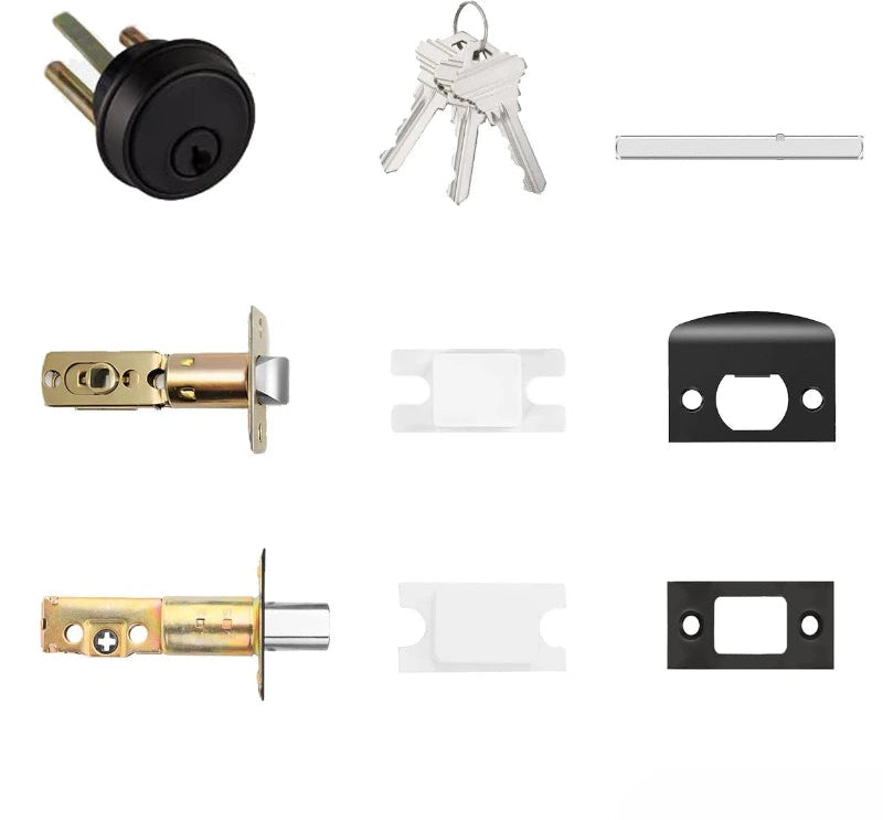 American Style Room Door Handles with Electroplated Finish, Silent Ball Lock & Keys Included