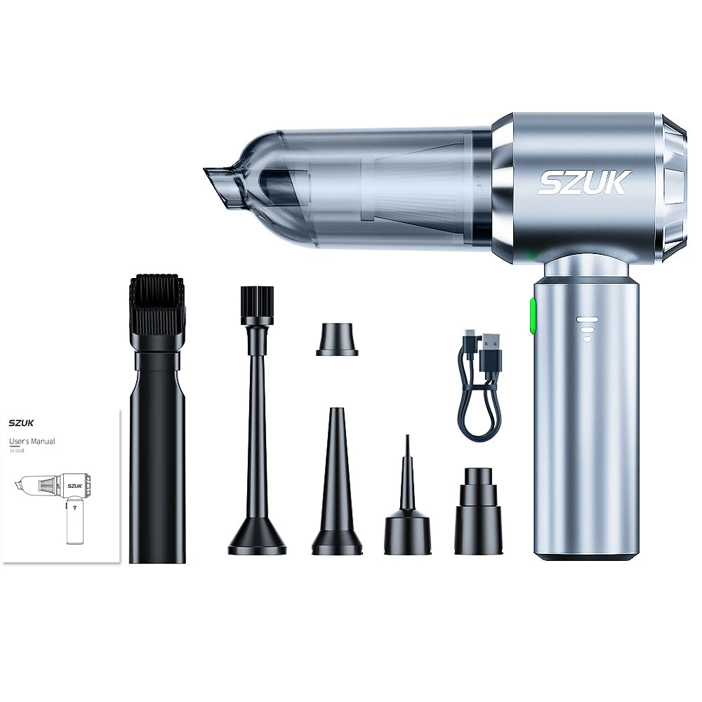 Rechargeable Handheld Vacuum Cleaner Max 180000PA Suction, Quiet, Compact for Home & Car