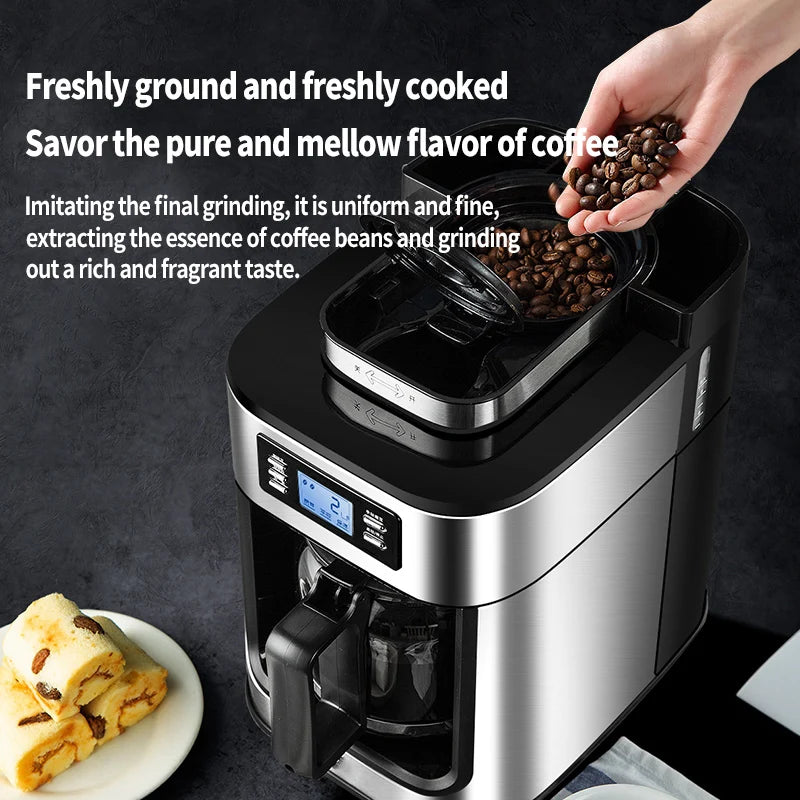 2-in-1 Fully Automatic Coffee Machine with Grinder