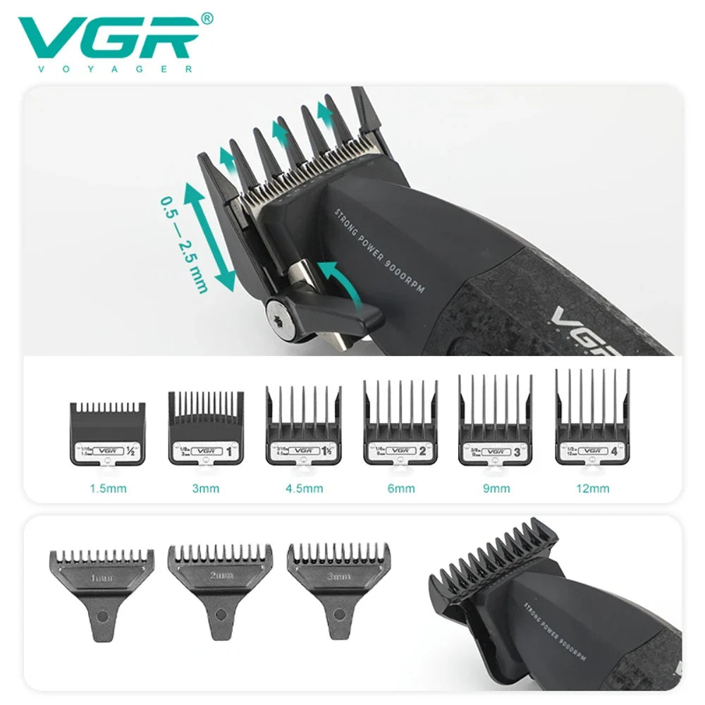 Rechargeable Hair Clipper Kit with Multiple Guide Combs
