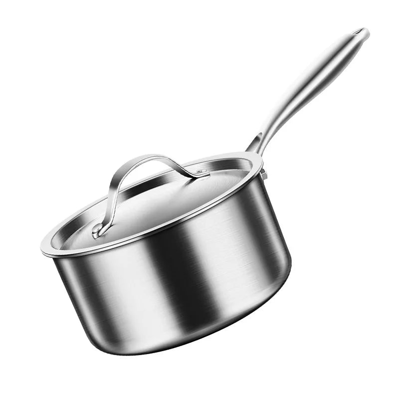 18cm Uncoated Milk Pan, Food Safe Stainless Steel