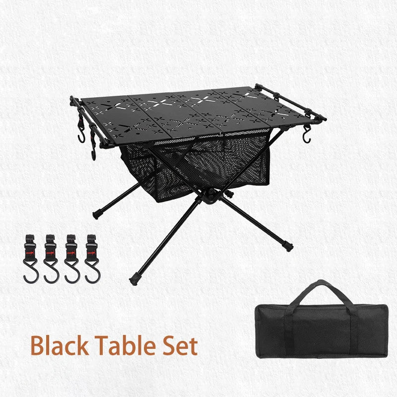 Portable Foldable Camping Table Lightweight Aluminum Alloy Outdoor Picnic & Fishing Table